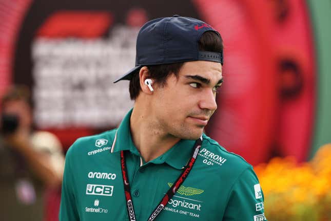 Lance Stroll of Canada and Aston Martin F1 Team walks in the Paddock prior to final practice ahead of the F1 Grand Prix of Mexico at Autodromo Hermanos Rodriguez on October 28, 2023 in Mexico City