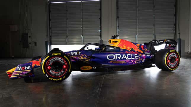 A photo of the Red Bull Racing Las Vegas livery. 