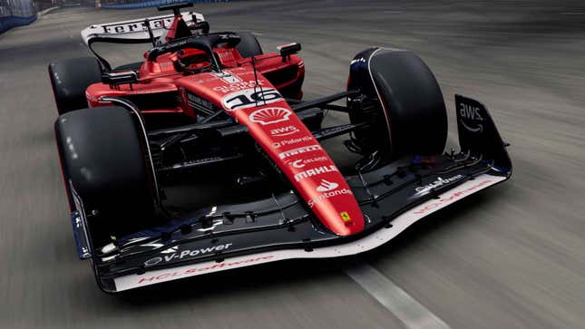 A photo of the front of the Ferrari F1 car. 