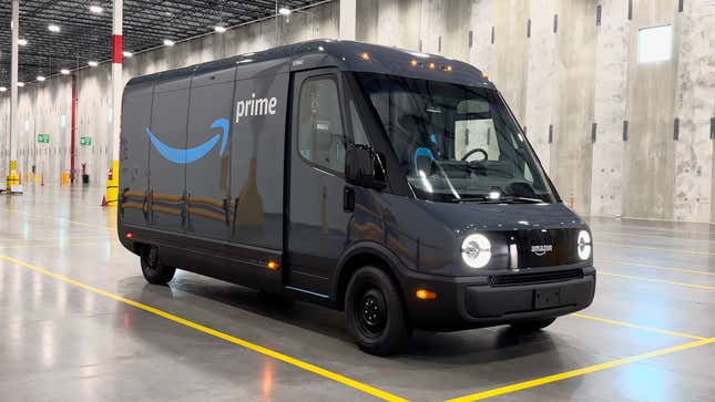 Image for article titled Here Are All Of The Design Secrets That Make Rivian&#39;s Electric Amazon Van Great At Delivering Packages